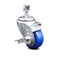 Service Caster 3.5 Inch Blue Polyurethane Swivel 12mm Threaded Stem Caster with Brake SCC SCC-TS20S3514-PPUB-BLUE-TLB-M1215 - alternate 1